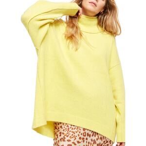 NWT Free People Afterglow Mock Neck Oversized Sweater Sz M